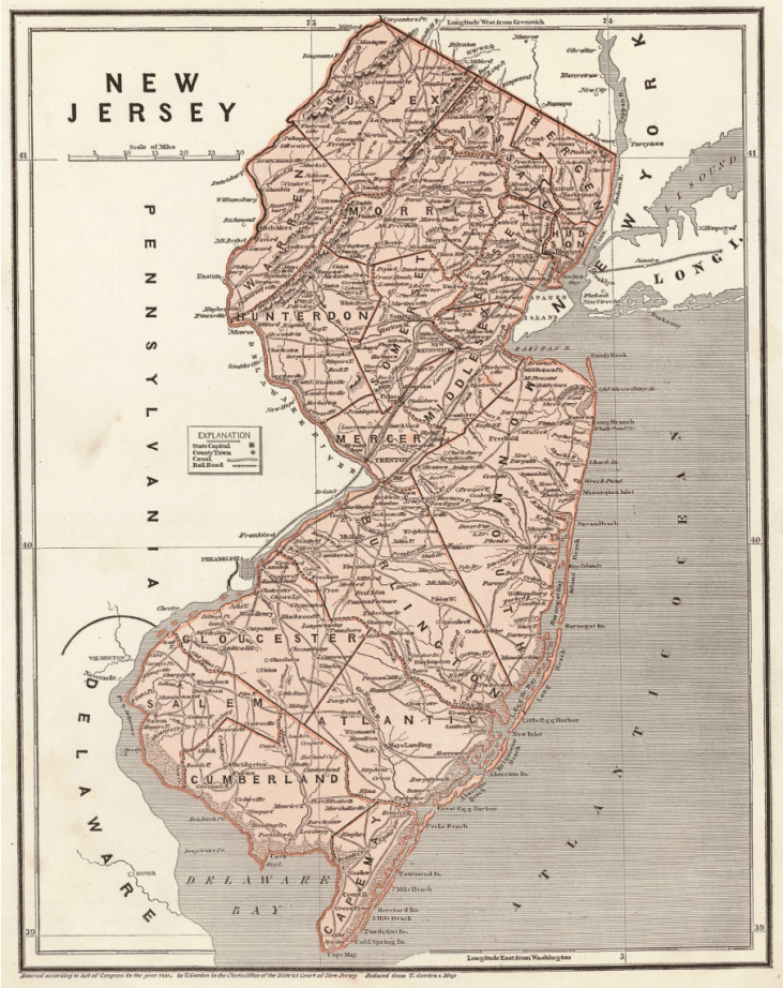 1845: Map of New Jersey